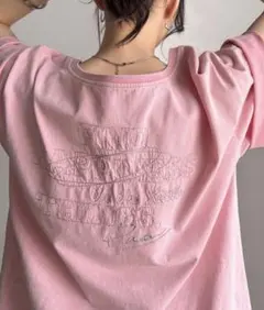 クラシカルエルフ前後2WAY刺繍ワイドネックTシャツ ピンクのサムネイル