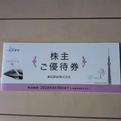 東武鉄道株主優待１冊（未使用品）