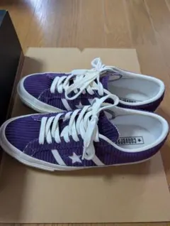 Converse STAR&BARS CORDUROY パープル 26.5