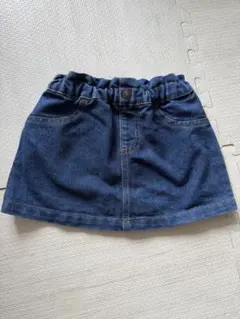 西松屋　デニムブルー Aラインスカート ウエストゴム　90cm