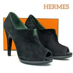 HERMES エルメス オープントゥ スウェード ハイヒール パンプスのサムネイル