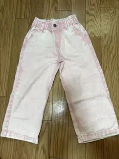 H&M キッズデニムワイドパンツ　ピンク　104㎝