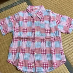 MIKI HOUSE パッチワーク 半袖シャツ 110cm