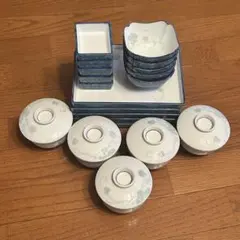 8_深藍が美しい小鉢／和の趣ある器（底に銘あり）和食器5客セット