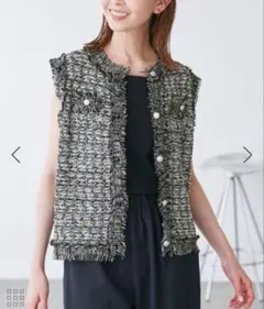 ロペピクニック　ノースリーブ　ツイードジレベスト　38サイズ