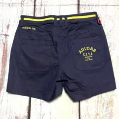 【美品】adidas ショートパンツ デニムカラー イエローライン S/P