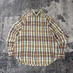 ラルフローレン 超スペシャル 希少カラー リネンシルクチェックシャツ XXL