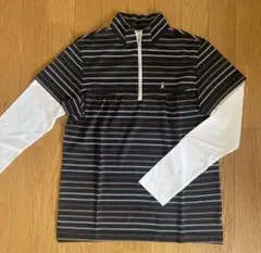 流行✩︎新品 JUN & ROPE ストライプ ハーフジップシャツ レディース S