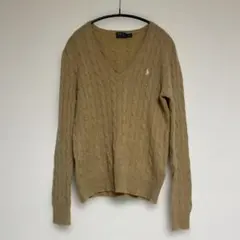最終値下げ‼️【Polo Ralph Lauren】ベージュ Vネックニット M