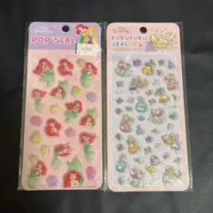ディズニープリンセス　ぷくぷくシール2枚セット