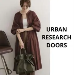 URBAN RESEARCH DOORS コットンボイルギャザーワンピース