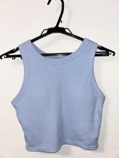 値下 グレイル パッド付きアメスリショート丈タンクトップ Mサイズ ライトブルー