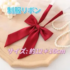 学生服 リボンタイ　スクールリボン 卒業式　コスプレ 仮装　リボン　レッド