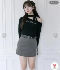 【Belle Charme】ラインストーンロゴリボンT