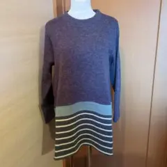 punga　ニットワンピース　ニット　ロングセーター　チュニック　ボーダー
