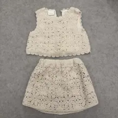【最終価格】zaraかぎ編みベビー服 上下セットのサムネイル