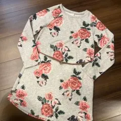 H&M 花柄長袖カットソーワンピース US 6Y