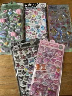 お尻シール　ボンボンドロップシール　立体3D シャカシャカシール　5枚セット