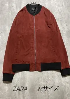 ZARA MAN スエード調 MA-1 ブルゾン ボルドー Mサイズのサムネイル