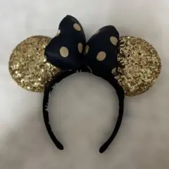 ミッキー耳カチューシャ ゴールド・ネイビー