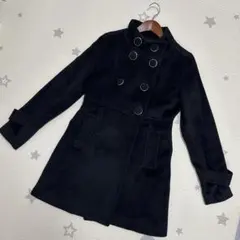 黒 ダブルブレスト コート