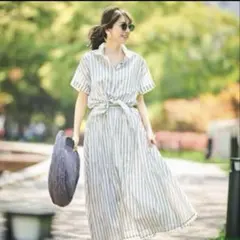 半袖シャツワンピース