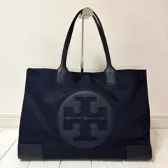 Tory Burch トリーバーチ ナイロン トートバッグ トリプルT ネイビー
