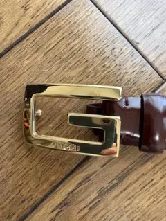 GUCCI ブラウンレザーベルト ゴールドバックル