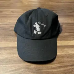 ディズニー ミッキー 刺繍 キャップ ブラック