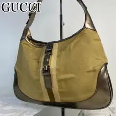 グッチ ジャッキー GG 金具 キャンバス ワンショルダー 大容量 多機能 