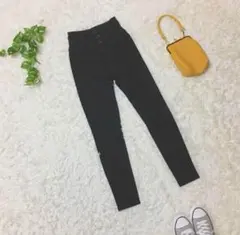【アズールバイマウジー】ブラックデニムパンツ (XS) スキニー ハイウエスト