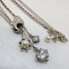 e.m イーエム SILVER パール 真珠 ジルコニア ネックレスのサムネイル