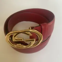 GUCCI レッド ベルト 70/28 GGロゴ