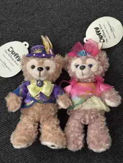 ダッフィー&シェリーメイ　ディズニーイースター2017 ぬいぐるみバッジ