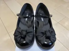 リボン付きブラックフォーマルシューズ　18㎝