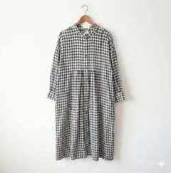 Samansa Mos2 ギンガムチェック シャツワンピース フランネル風 F