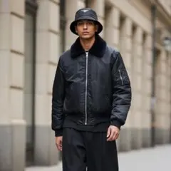 【w848】60s-70s FLIGHT JACKET ボア襟 ナイロンブルゾン