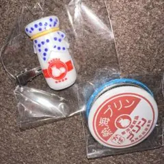 熱海プリンガチャガチャ　ヘアクリップ・缶バッジ