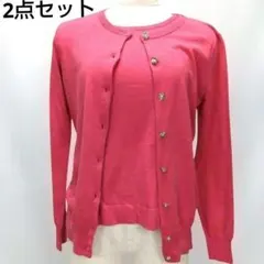 ナチュラルビューティー　セットアップ　カーディガン　ピンク系　汚＜M＞㊿のサムネイル