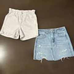 ２点セット GAP DENIM デニムスカートとショートパンツ 130