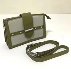 FIRANO フィラノ オリーブグリーン ショルダーバッグ バイカラー 仕切り付