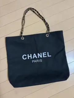 リ*ン様 CHANEL 黒 トートバッグ キャンバス　ノベルティ