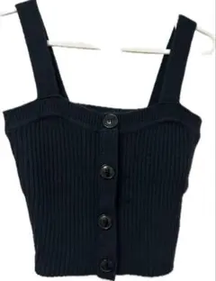 GU ネイビー リブ編みタンクトップ