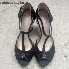 【rebecca taylor】8cmヒール ストラップ付き 黒のサムネイル