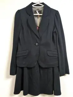 アニエスベー　ブラック　セットアップ　ジャケット　スカート黒