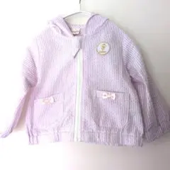 春〜秋　フード付きベビーピンク パーカー　 80cm