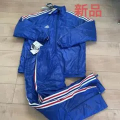 adidas 青 裏起毛ウインドブレーカー上下