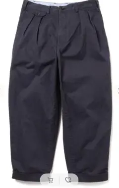 BEAMS 2 Pleats Tapered Twill