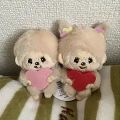 モンチッチ ぬいぐるみ ハートマスコット ペア　セット　ハート　マスコット