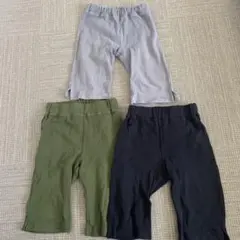 ハーフパンツ 3点セット グレー カーキ ブラック